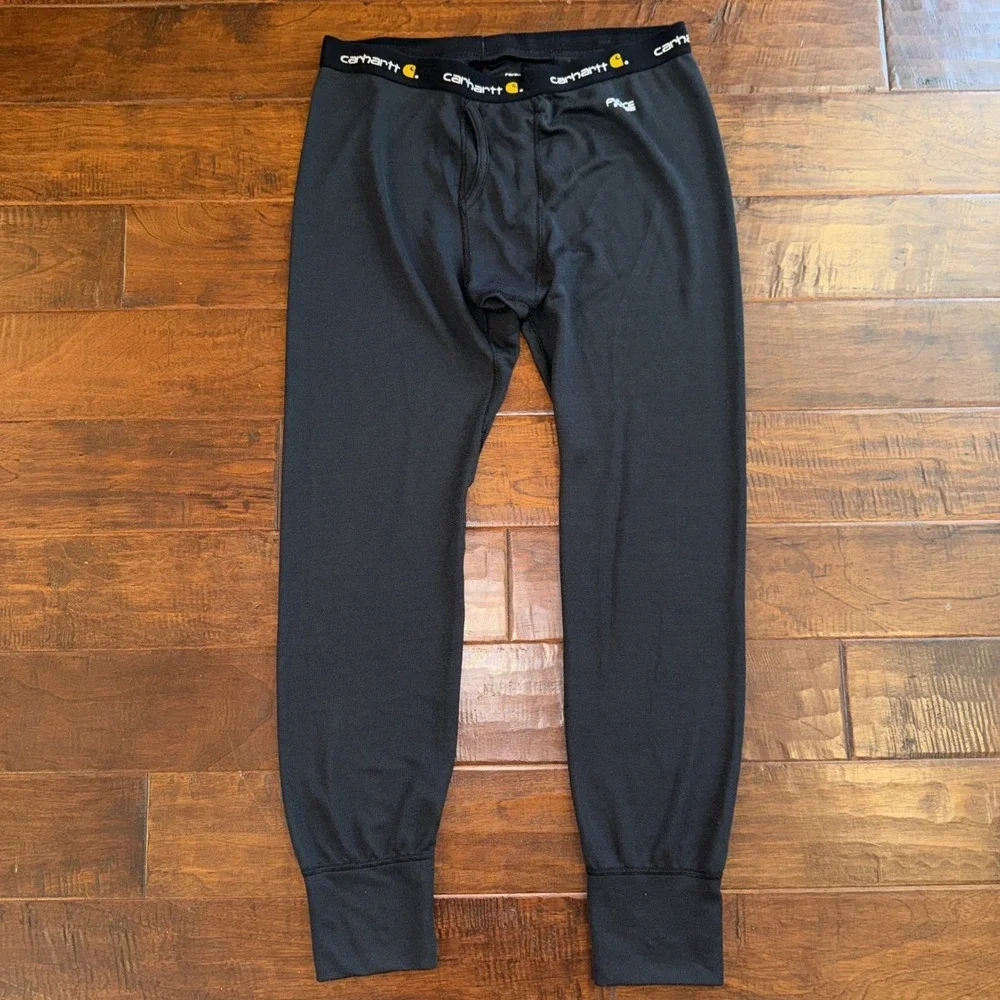 Carhartt Men's Force Midweight Thermal Base Layer Pants Black Size XL EUC